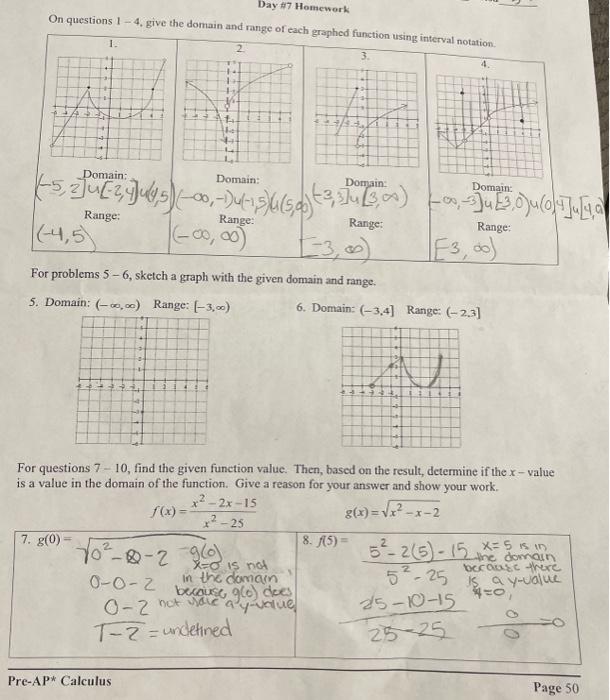 Solved 5. Domain: (−∞,∞) Range: [−3,∞) 6. Domain: (−3,4] | Chegg.com