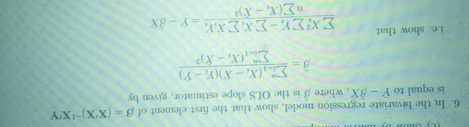 U Duw Dy Ie 6 In The Bivariate Regression Model Chegg Com