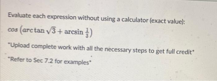 Solved 'Evaluate each expression without using a calculator