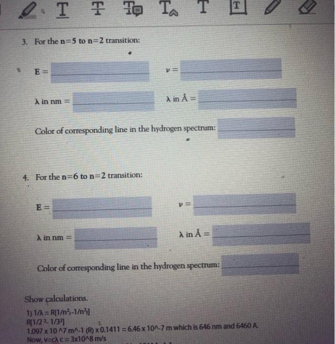 Solved T T T To T T 3 For The N 5 To N 2 Transition E Chegg Com