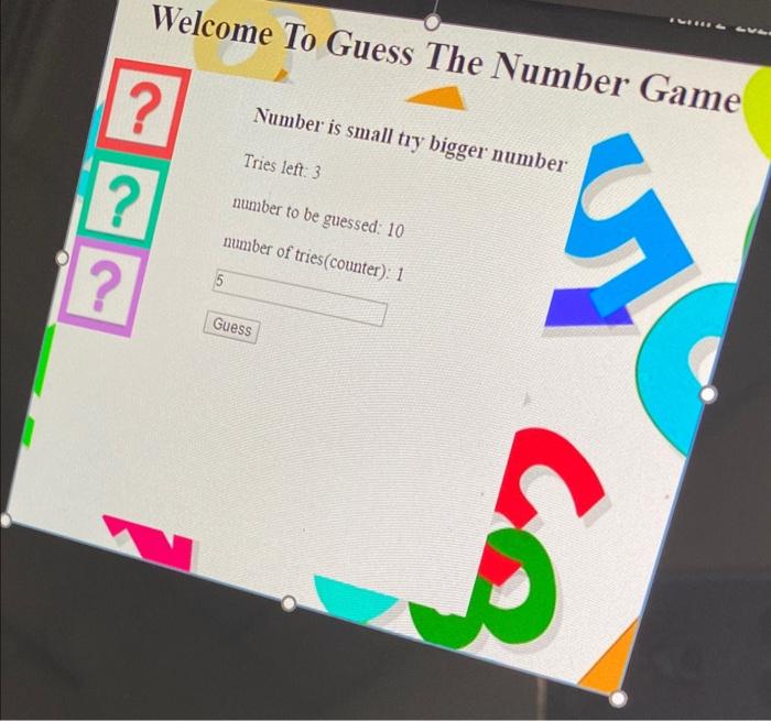 Solved Guess the Number Game In this exercise you will write | Chegg.com