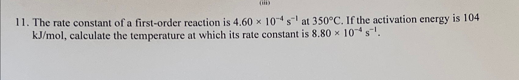 Solved The rate constant of a first-order reaction is | Chegg.com