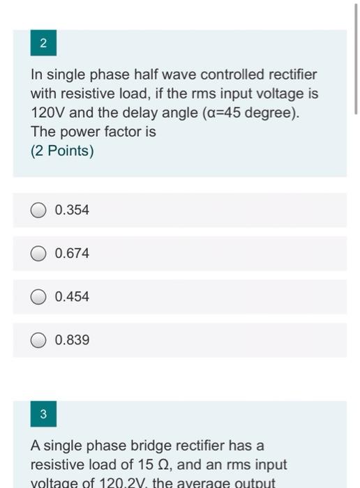 Solved 2 In single phase half wave controlled rectifier with | Chegg.com