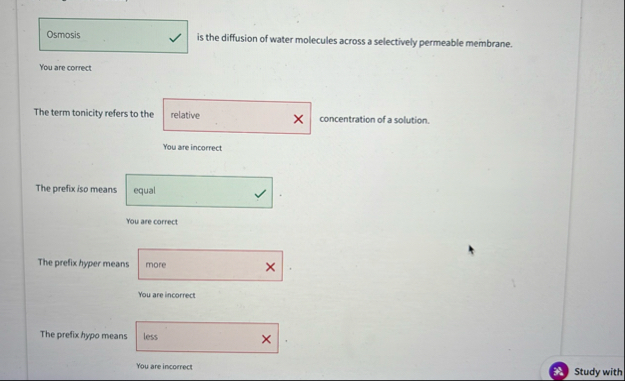 Solved is the diffusion of water molecules across a | Chegg.com