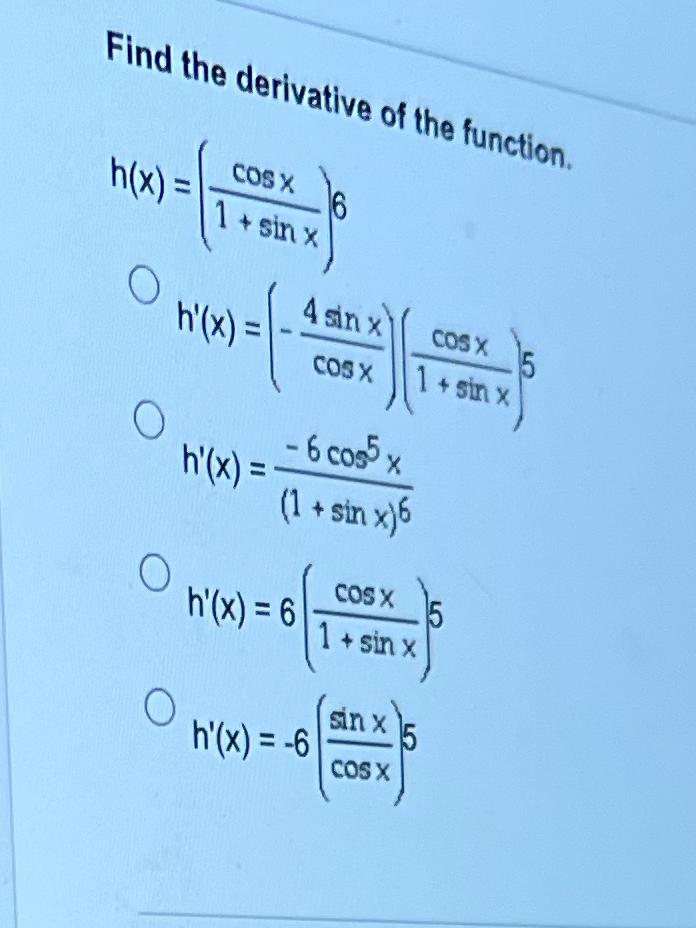 find the derivative of f x )= sinx cosx sinx cosx