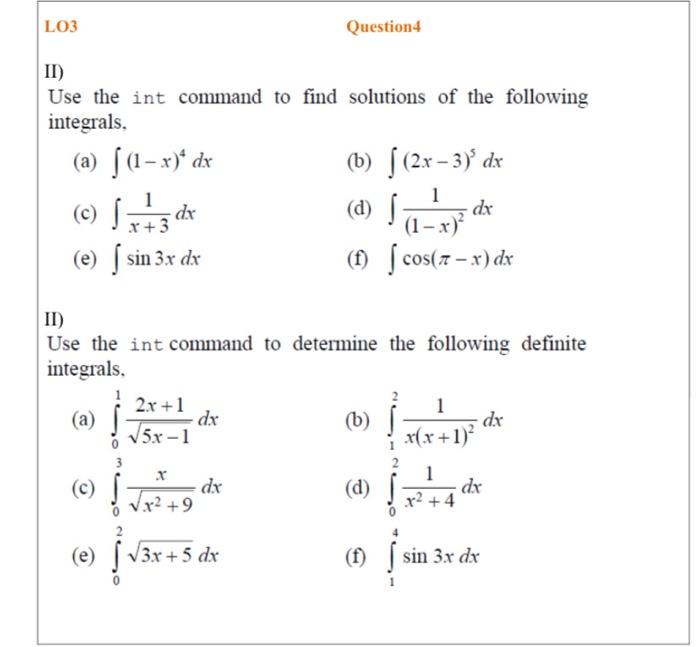 Solved To Explore some commands in MATLAB Study the symbolic | Chegg.com