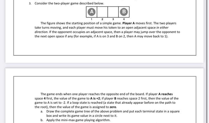 Solved 3. Consider the two-player game described below. The | Chegg.com