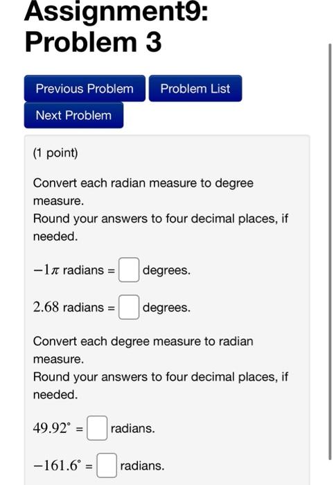 Solved Problem 1 Problem List Previous Problem Next Problem | Chegg.com