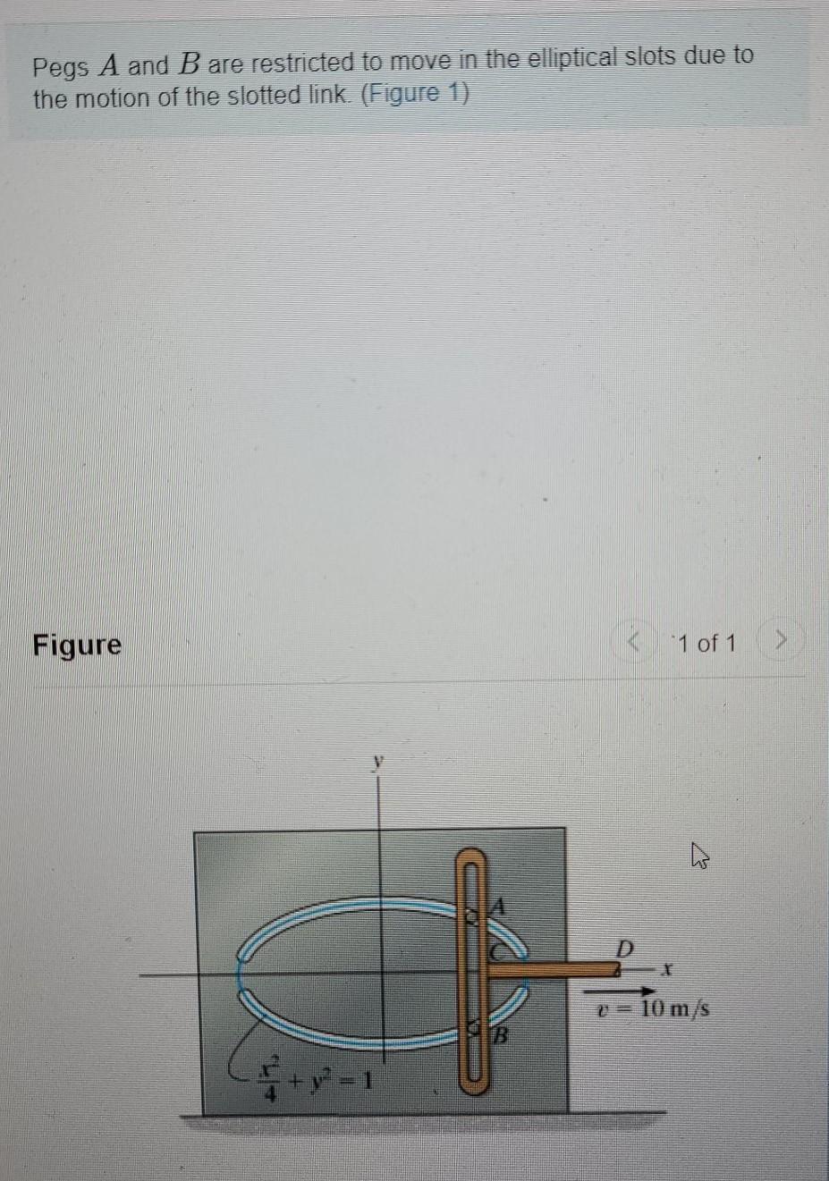 Solved Pegs A And B Are Restricted To Move In The Elliptical | Chegg.com