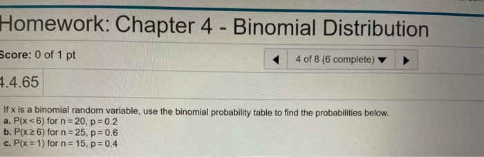 homework 4 binomial theorem and binomial probability