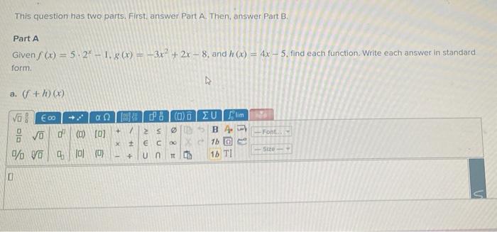 Solved This question has two parts. First, answer Part A. | Chegg.com