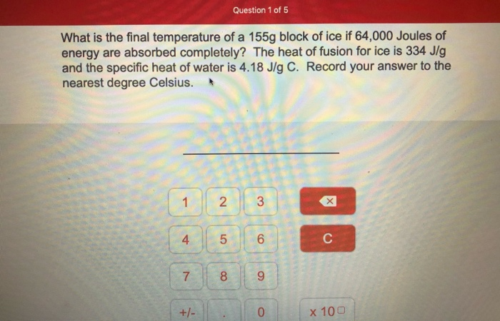 Solved Question 1 of 5 What is the final temperature of a | Chegg.com