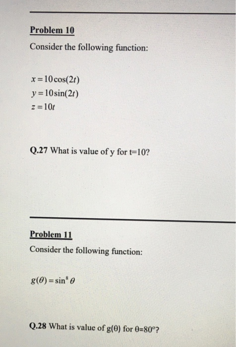 Solved Problem 10 Consider the following function: x = 10 | Chegg.com