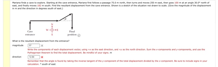 Solved Mariana finds a cave to explore. Starting at the cave | Chegg.com