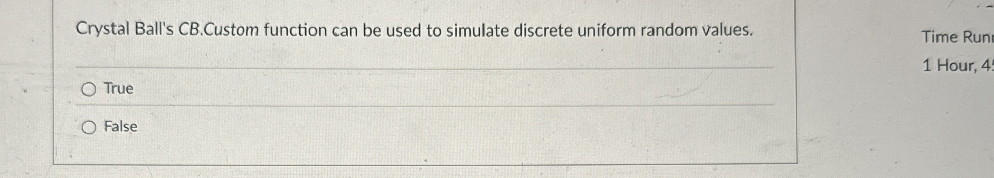 Solved Crystal Ball's CB.Custom function can be used to | Chegg.com