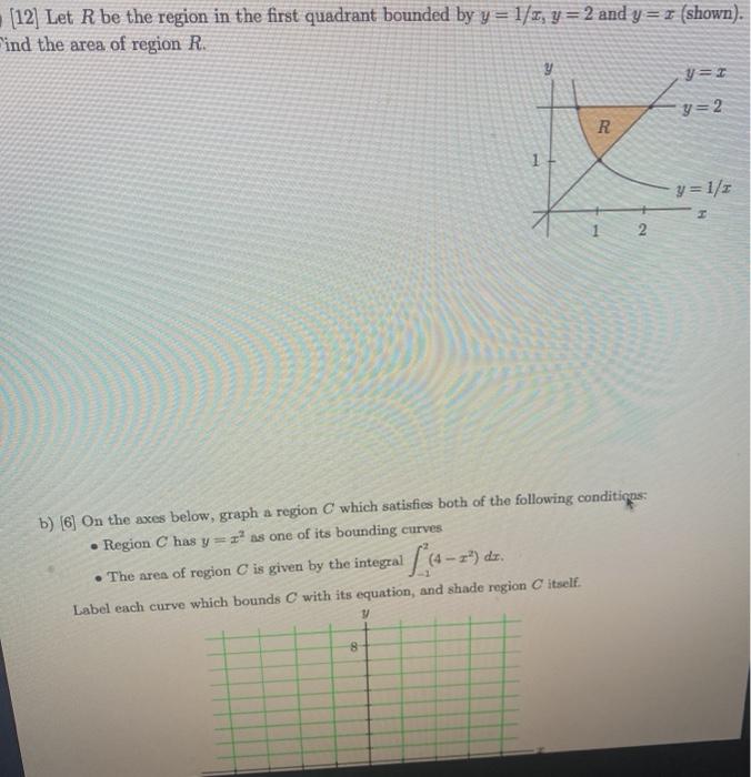 Solved [12] Let R be the region in the first quadrant | Chegg.com