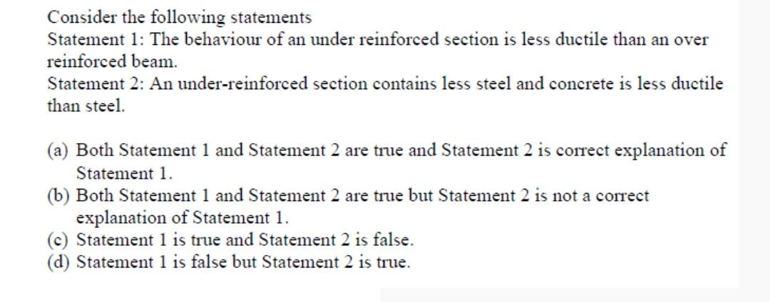 Solved Consider The Following Statements Statement 1: The | Chegg.com