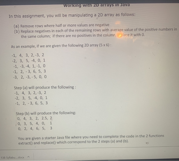 assignment 9 2d arrays