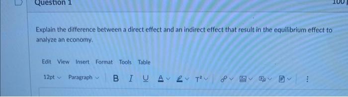 Solved Explain the difference between a direct effect and an | Chegg.com