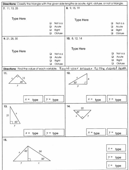 Directions Classify The Triangle With The Given Side Chegg Com