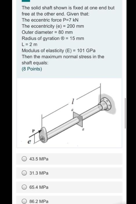 Solved The solid shaft shown is fixed at one end but free at | Chegg.com