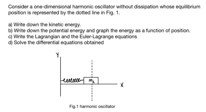 Solved Consider a one-dimensional harmonic oscillator | Chegg.com