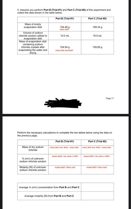 Solved 4. Assume You Perform Part B (Trial 1) And Part | Chegg.com