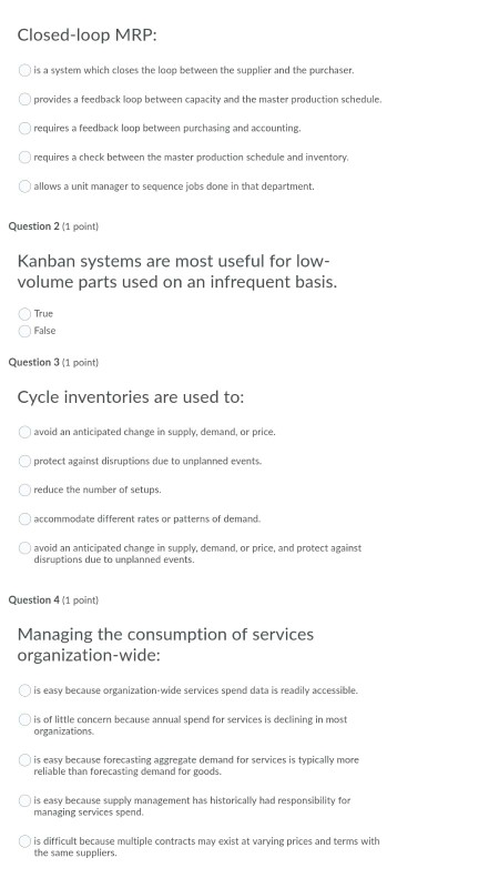 Solved Closed loop MRP is a system which closes the loop Chegg