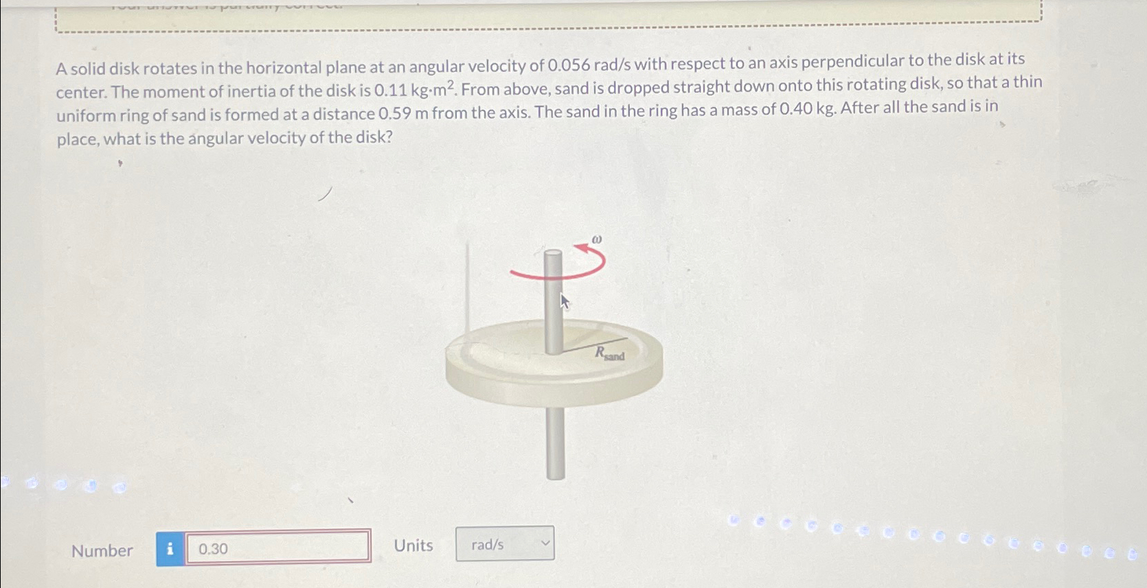 Solved A solid disk rotates in the horizontal plane at an | Chegg.com
