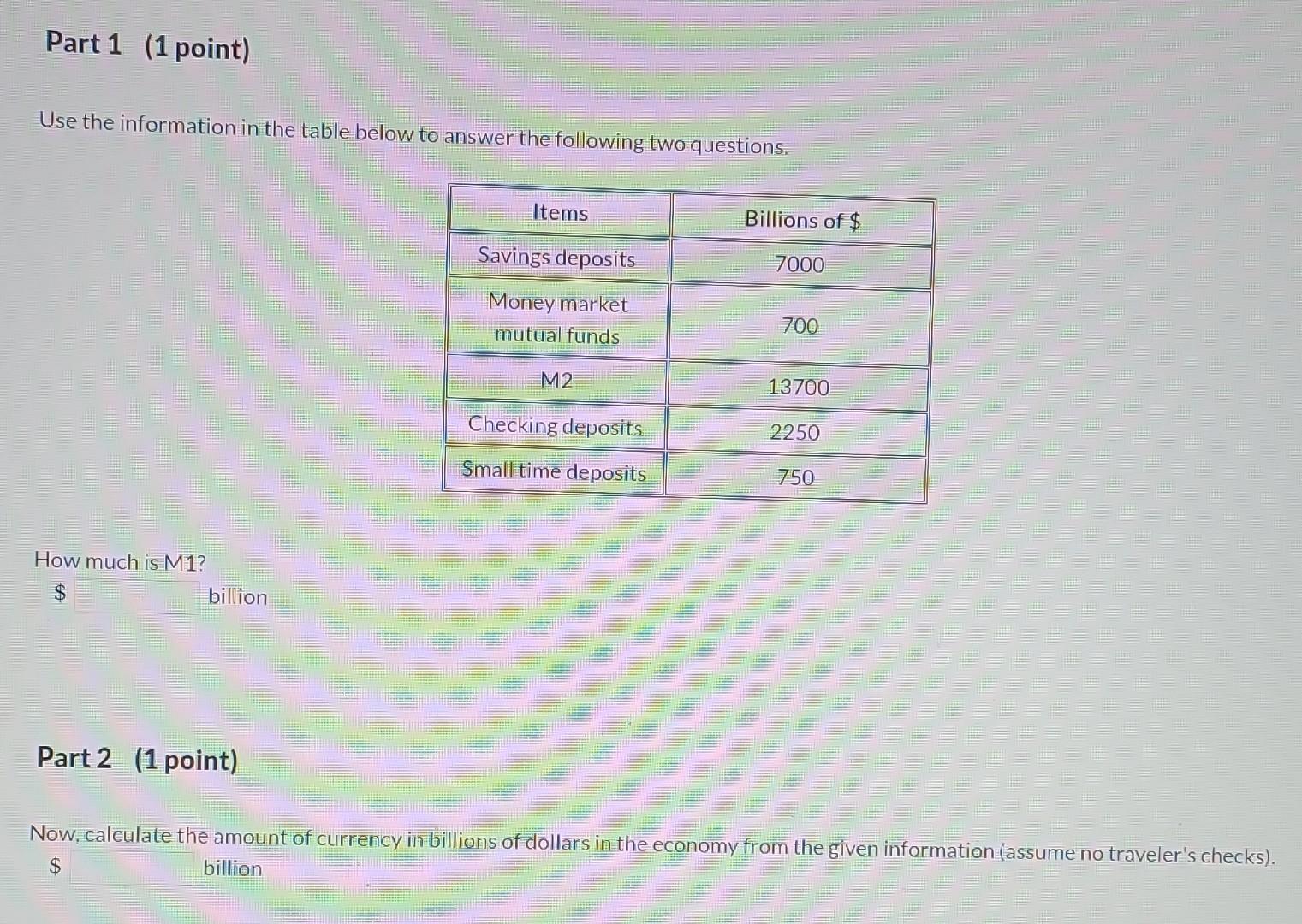 Solved Use The Information In The Table Below To Answer The | Chegg.com