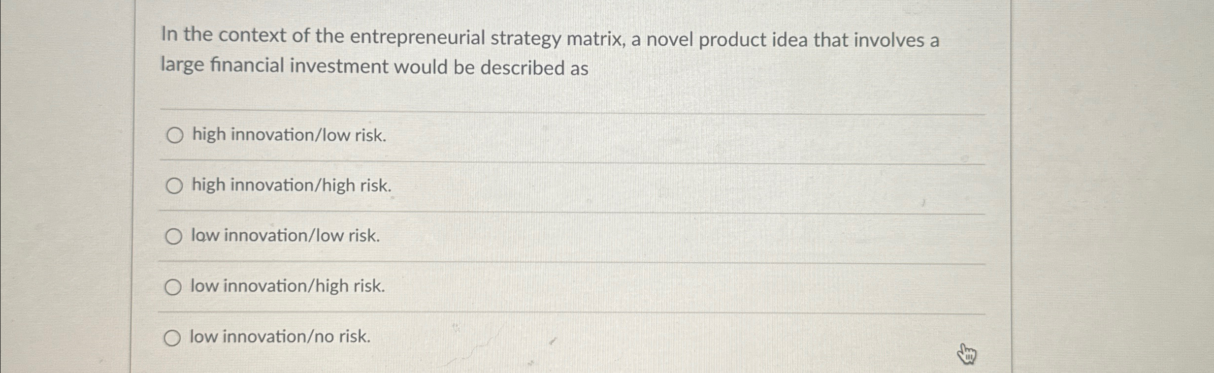 Solved In the context of the entrepreneurial strategy | Chegg.com