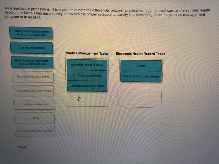 As a healthcare professional, it is important to note the differences between practice management software and electronic hea