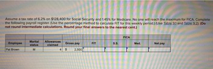 Federal & Medicare FICA Tax Table Maintenance (FEDM2 & FEDS2)