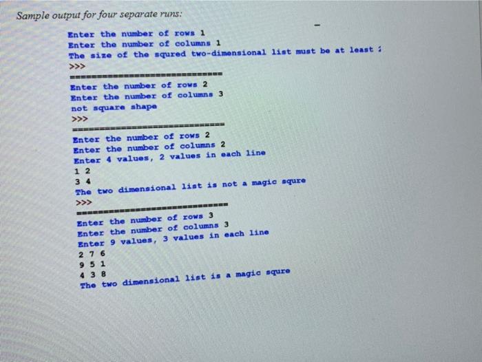 Solved Question 02 - Magic Square (40 points) Write a | Chegg.com