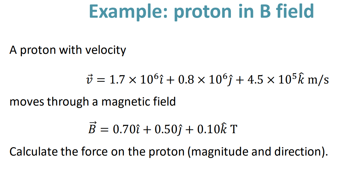 Example: proton in B fieldA proton with | Chegg.com