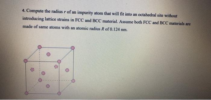 Solved 4. Compute the radius r of an impurity atom that will | Chegg.com