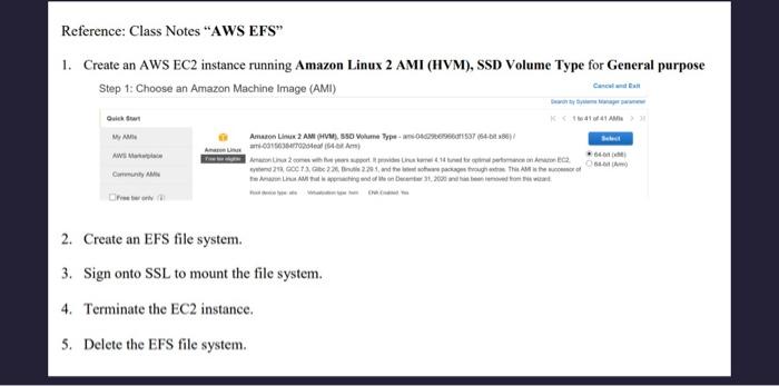 Solved 1. Create An AWS EC2 Instance Running Amazon Linux 2 | Chegg.com