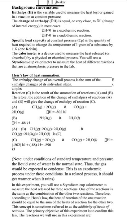 Solved Enthalpy (H) is the variable used to measure the heat | Chegg.com