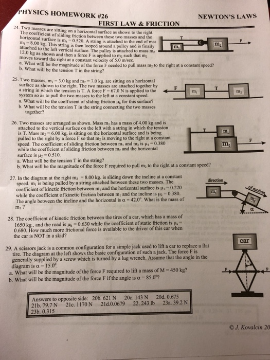 Solved PHYSICS HOMEWORK # 26 NEWTON'S LAWS FIRST LAW & | Chegg.com