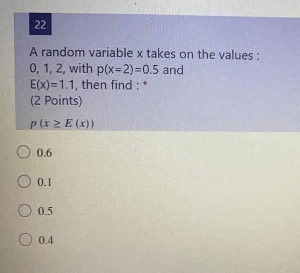 Solved 22 A random variable x takes on the values : 0, 1, 2, | Chegg.com