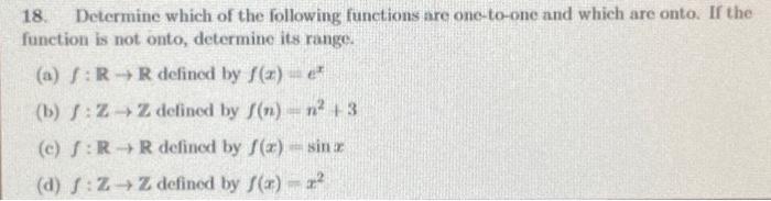 Solved 18. Determine which of the following functions are | Chegg.com