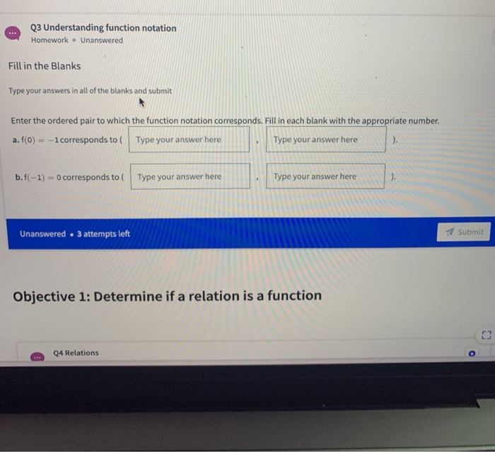 function notation homework answer key