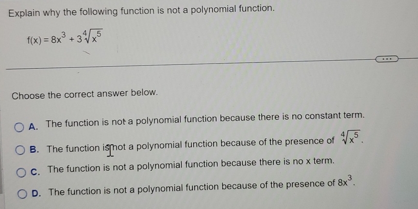 Solved Explain why the following function is not a | Chegg.com