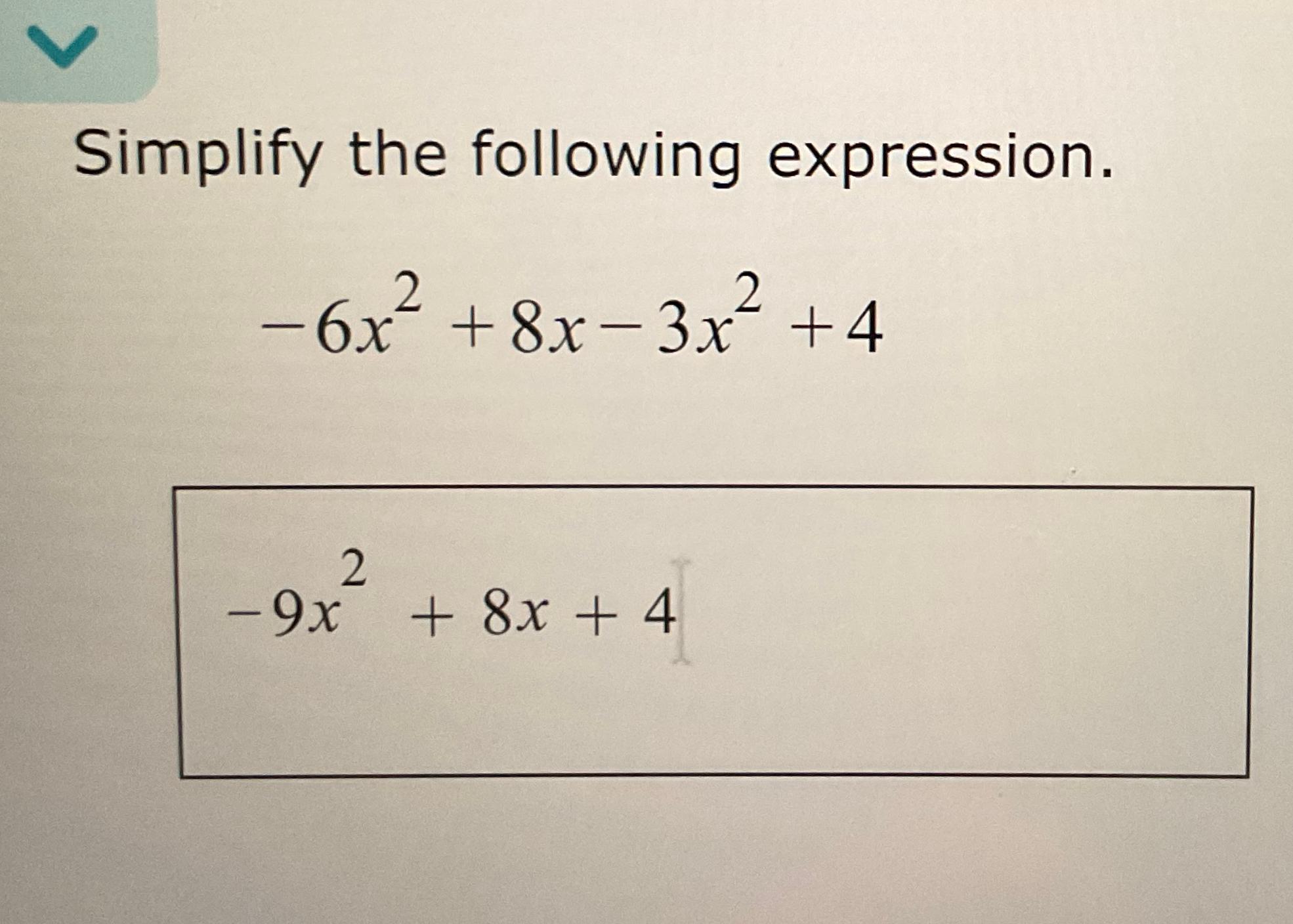 Solved Simplify the following | Chegg.com