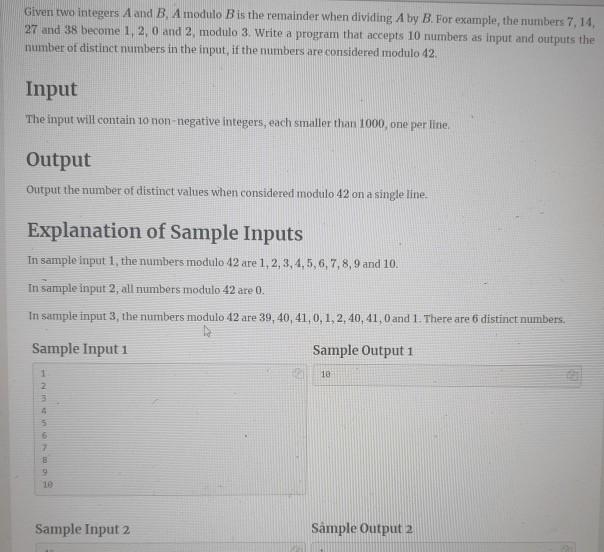 Solved Given Two Integers A And B. A Modulo B Is The | Chegg.com