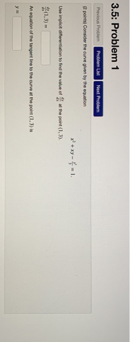 Solved 3.5: Problem 1 Previous Problem Problem List Next | Chegg.com