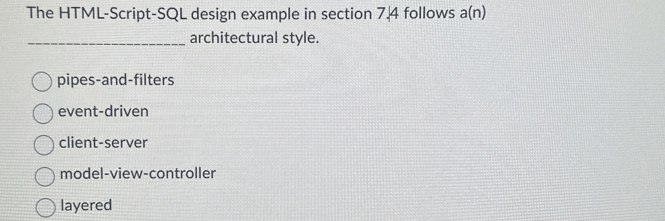 Solved The HTML-Script-SQL design example in section 7.4 | Chegg.com
