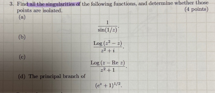 Singularity Functions Problem Solved 3. Find all the singularities of the following | Chegg.com