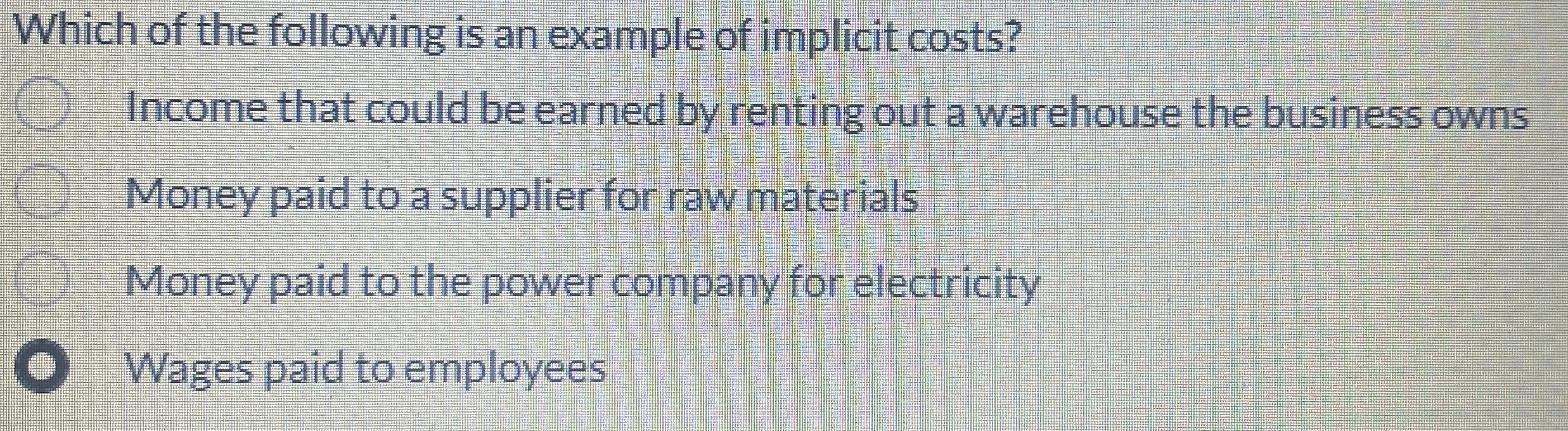 Solved Which of the following is an example of implicit