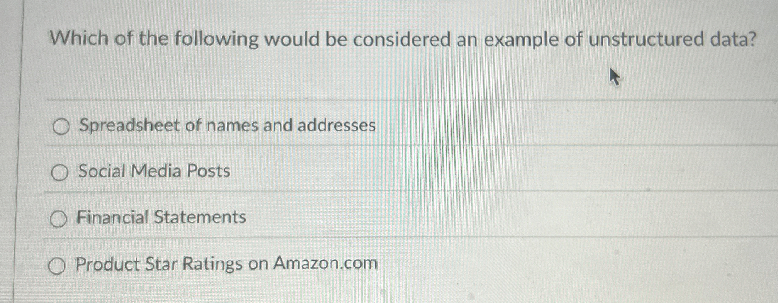 Solved Which of the following would be considered an example